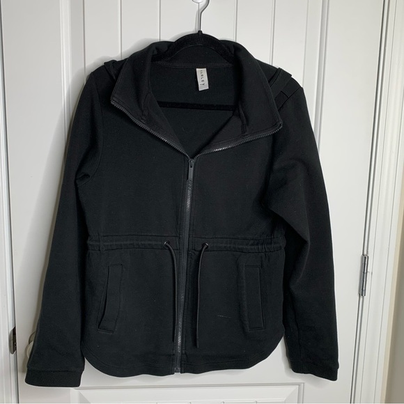 Varley sofia black drawstring full zip jacket size medium athletic athleisure - Picture 2 of 6